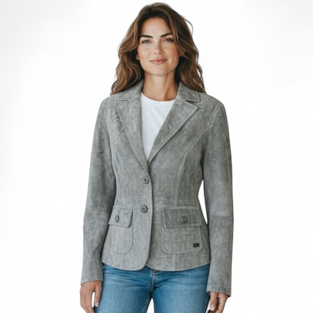 Ruff Hewn Sage Leather Suede Jacket Like New! M